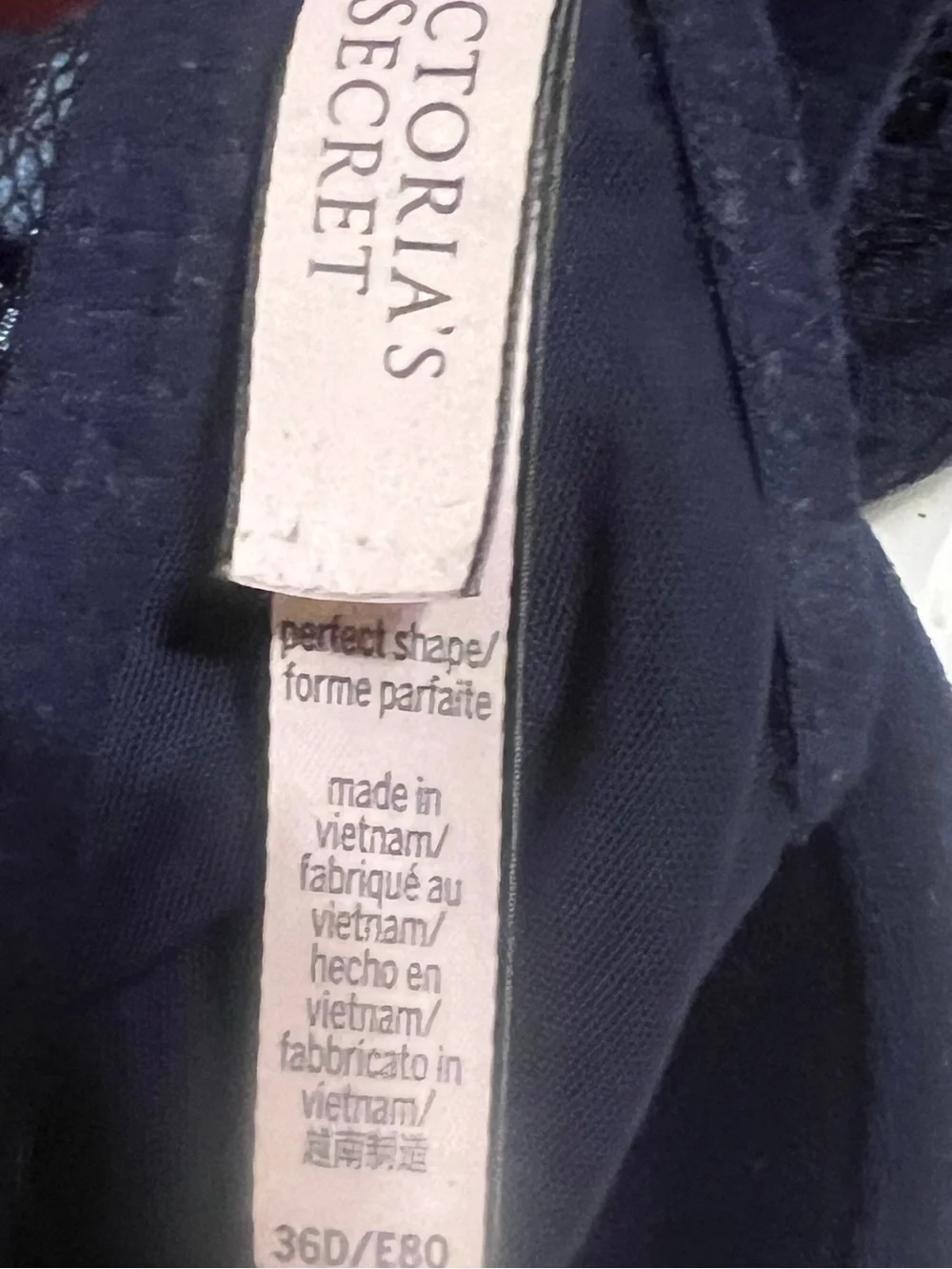 Victoria's Secret Navy Lace-Trim T-Shirt Bra